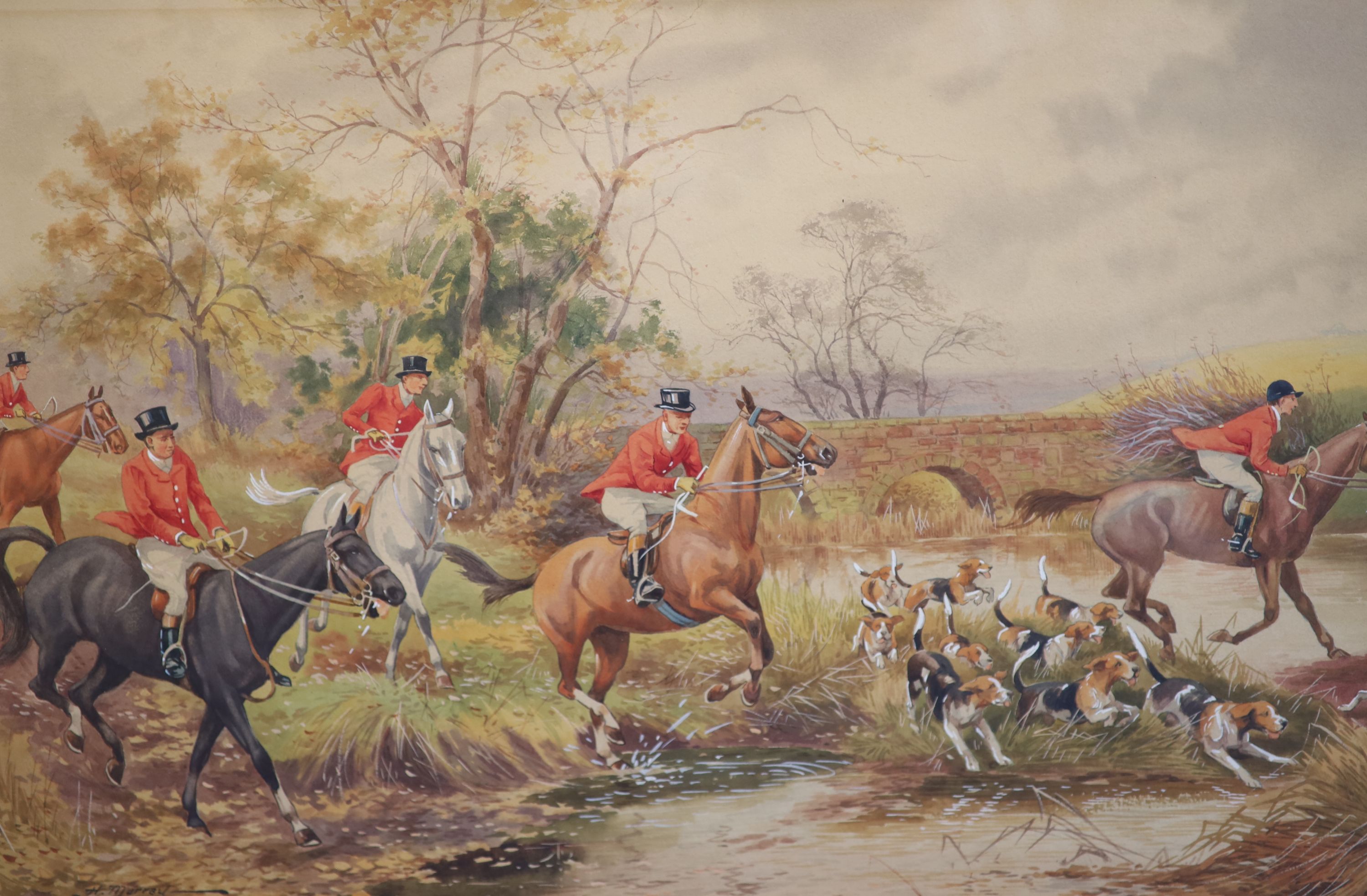 William Murray (1843-1897) Hunting scenes 11.5 x 17.25in.